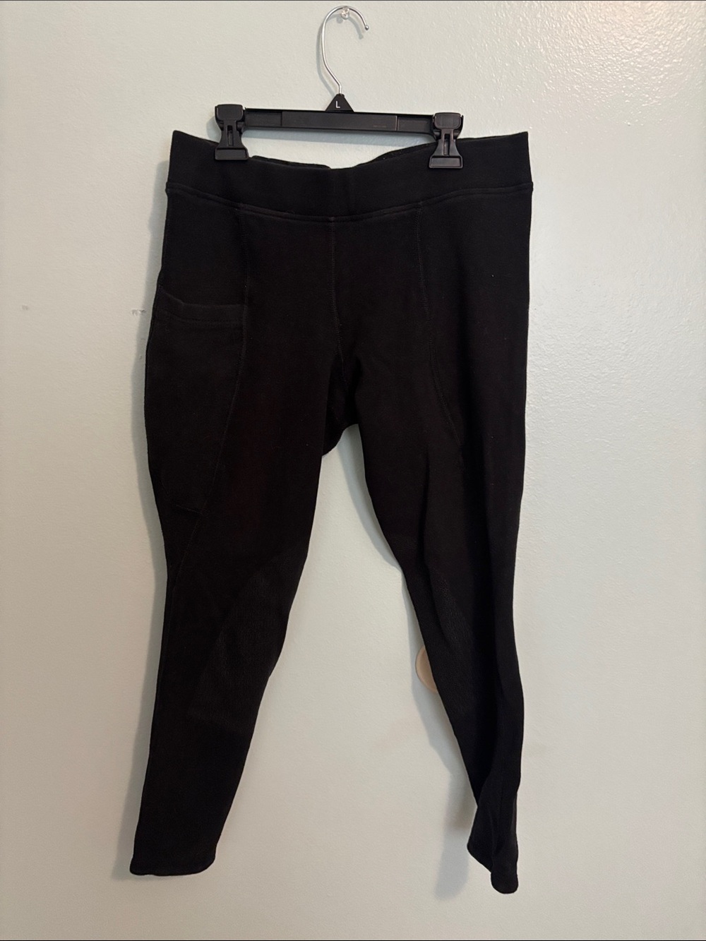 Black Classic Knit equestrian Leggings with Side Pocket